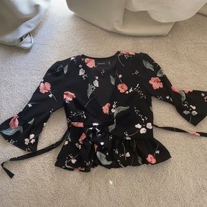 Mink pink wrap blouse